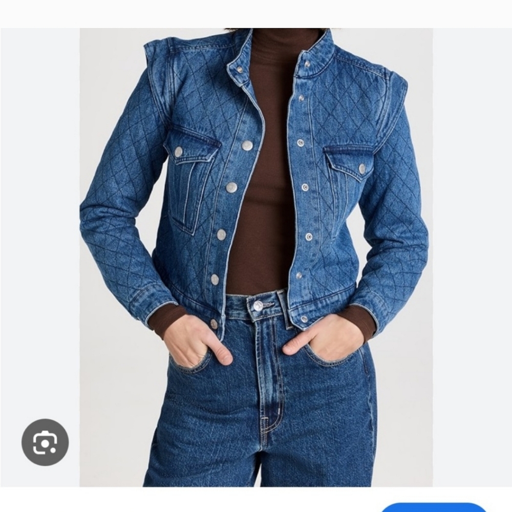 Veronica Beard Killian Jean Denim Quilted Jacket Size S